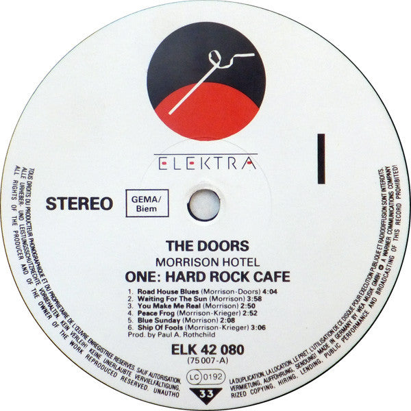 The Doors : Morrison Hotel (LP, Album, RE, Gat)
