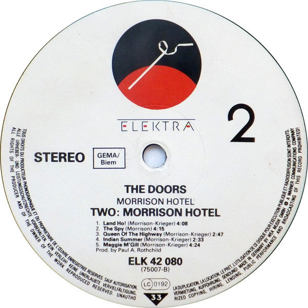 The Doors : Morrison Hotel (LP, Album, RE, Gat)