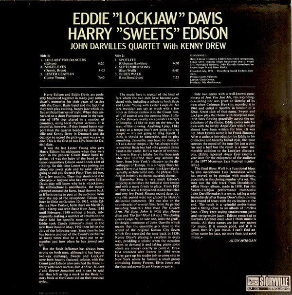 Eddie "Lockjaw" Davis, Harry Edison, John Darvilles Quartet With Kenny Drew : Harry "Sweets" Edison & Eddie "Lockjaw" Davis - Vol. 1 (LP, Album)