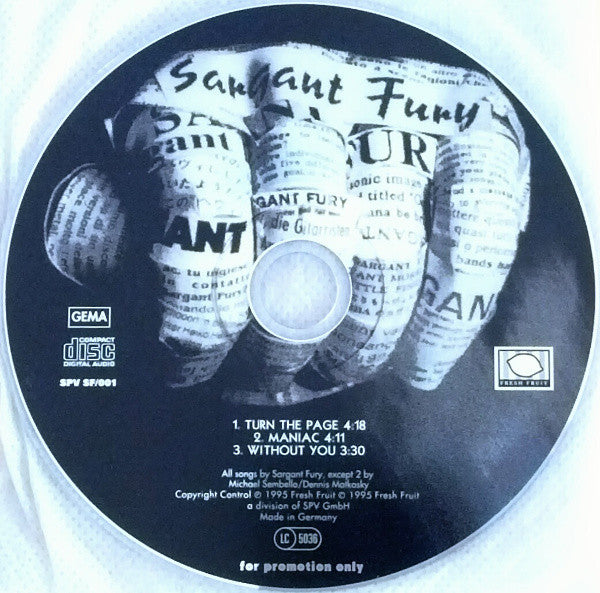 Sargant Fury : Turn The Page (CD, Single, Promo)