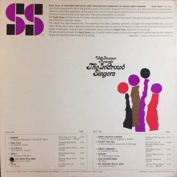 Will Bronson Presents The In Crowd Singers : Will Bronson Presents The In Crowd Singers (LP, Album, Gat)