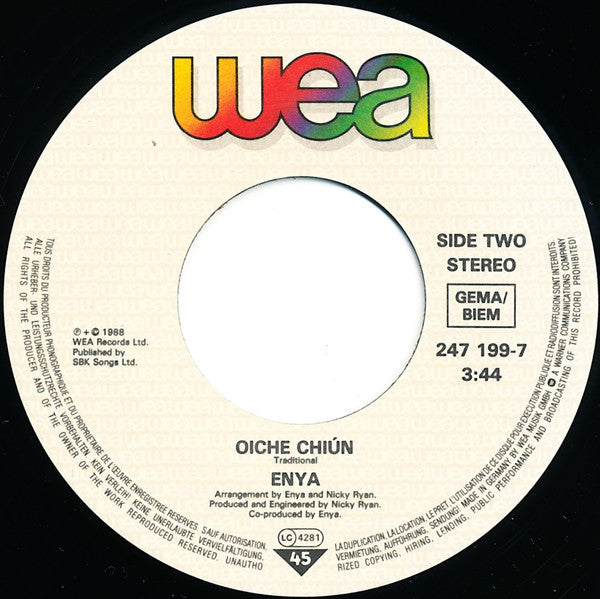 Enya : Evening Falls... (7", Single)