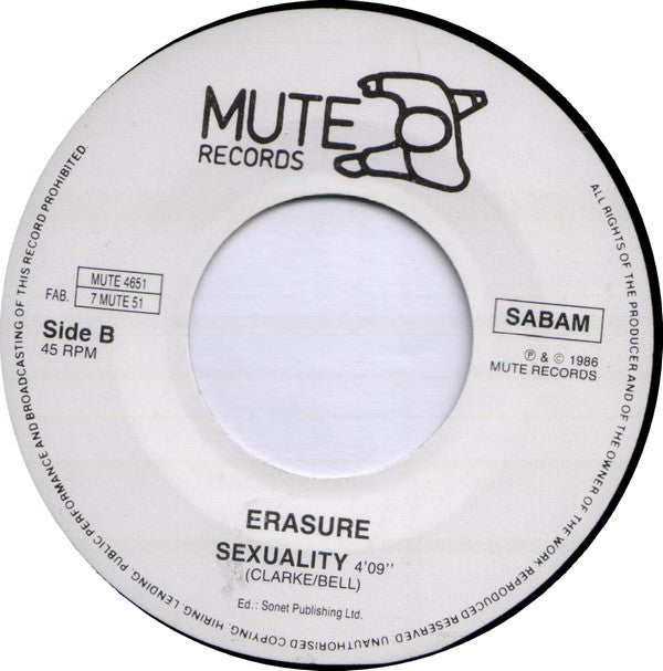 Erasure : Sometimes (7", Single)
