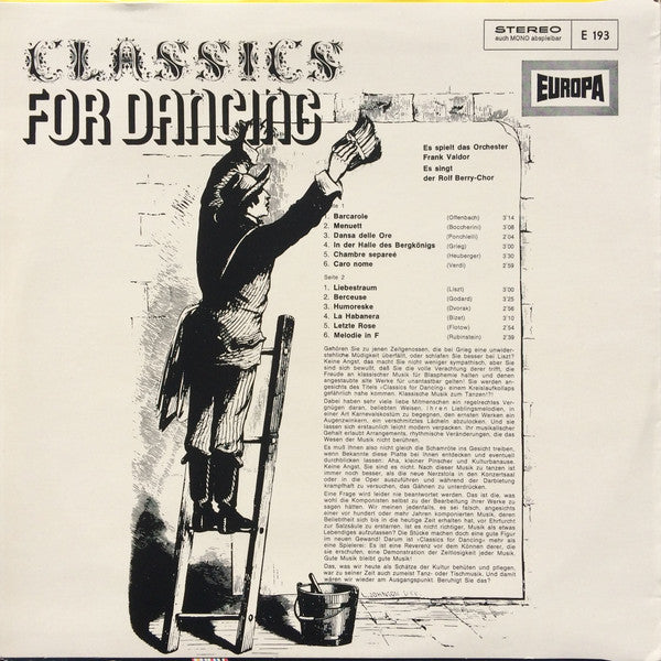 Orchester Frank Valdor / Rolf Berry-Chor : Classics For Dancing (LP)
