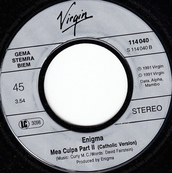 Enigma : Mea Culpa Part II (7", Single)