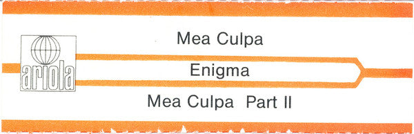 Enigma : Mea Culpa Part II (7", Single)