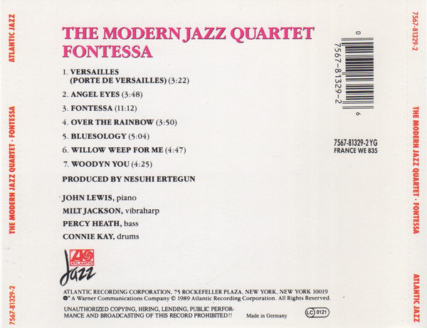 The Modern Jazz Quartet : Fontessa (CD, Album, RE)
