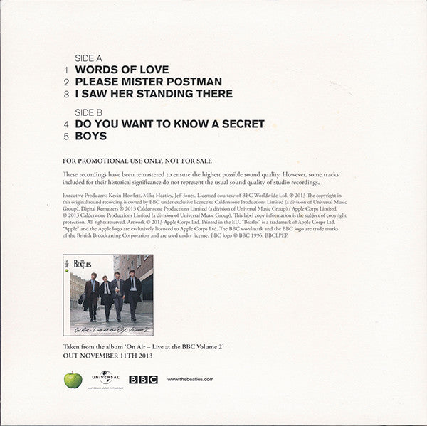 The Beatles : On Air - Live At The BBC Volume 2 (7", EP, Mono, Promo)