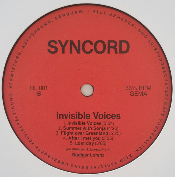 Rüdiger Lorenz : Invisible Voices (LP)