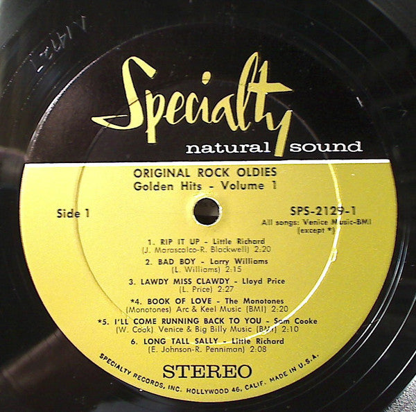 Various : Original Rock Oldies Golden Hits - Volume 1 (LP, Comp)