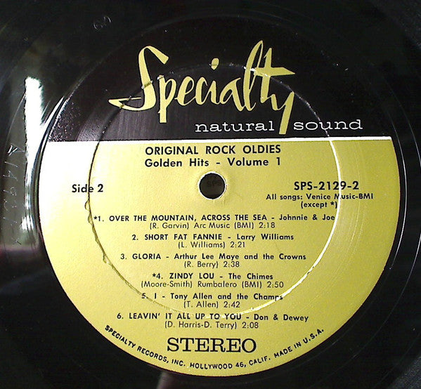 Various : Original Rock Oldies Golden Hits - Volume 1 (LP, Comp)