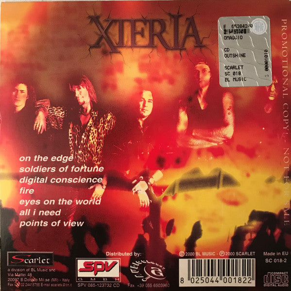 Xteria : Outshine (CD, Album, Promo)