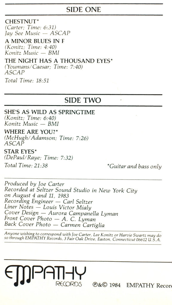 Joe Carter (6) : Chestnut (LP, Album)