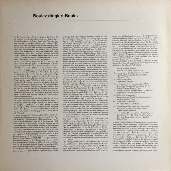 Pierre Boulez : Le Marteau Sans Maître (LP)