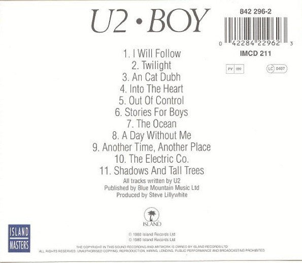 U2 : Boy (CD, Album, RE)