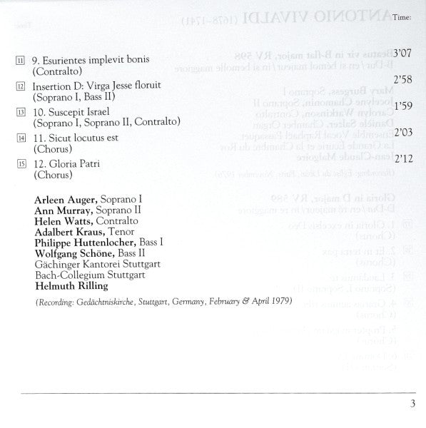 Johann Sebastian Bach / Antonio Vivaldi, Gächinger Kantorei Stuttgart, Bachcollegium Stuttgart, La Grande Ecurie Et La Chambre Du Roy, Helmuth Rilling, Jean-Claude Malgoire : Magnificat / Gloria, Beatus Vir (CD, Album, Comp, RE, RM)