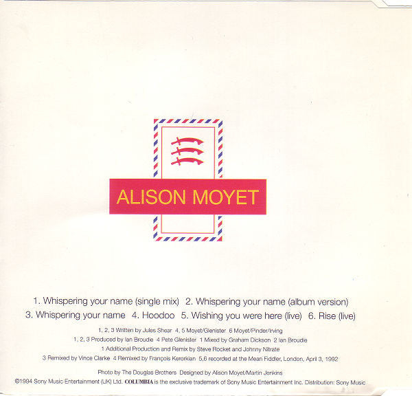 Alison Moyet : Whispering Your Name (CD, Maxi)