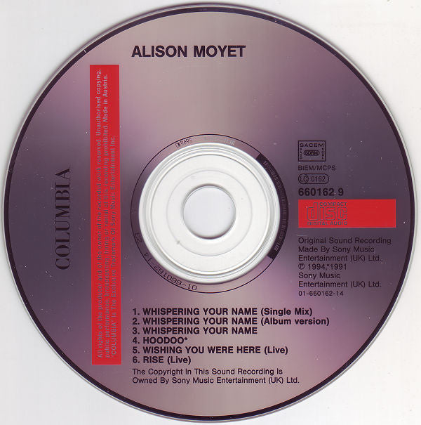 Alison Moyet : Whispering Your Name (CD, Maxi)
