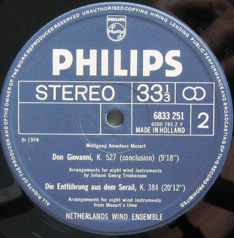 Wolfgang Amadeus Mozart - Nederlands Blazers Ensemble : Muziek Uit "Don Giovanni" En "Die Entführung Aus Dem Serail" (LP, Album)