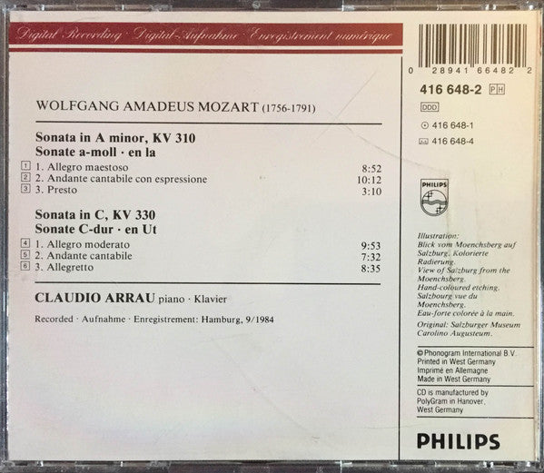 Claudio Arrau : Mozart Piano Sonatas KV 310 & 330 (CD, Album)