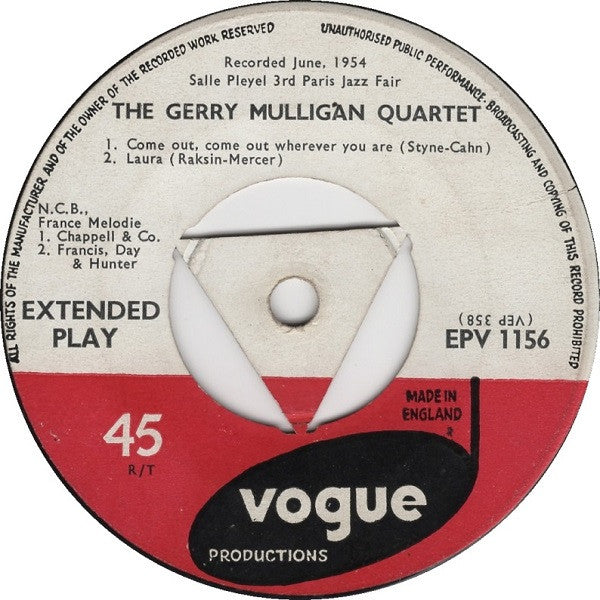 Gerry Mulligan : Paris Concert (7", EP)
