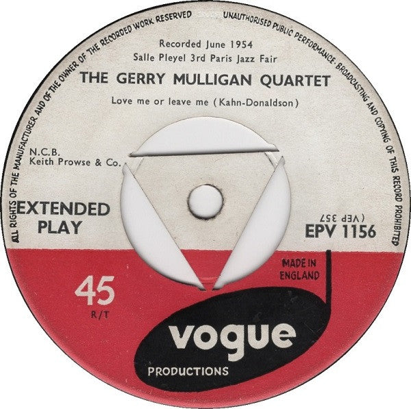 Gerry Mulligan : Paris Concert (7", EP)