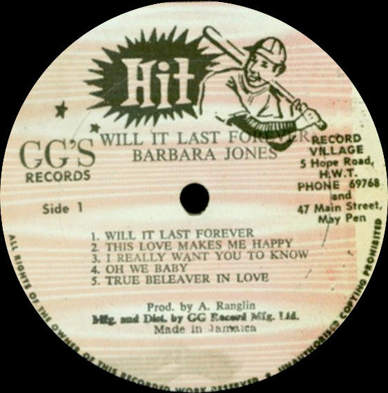 Barbara Jones : Will It Last Forever (LP, Album)