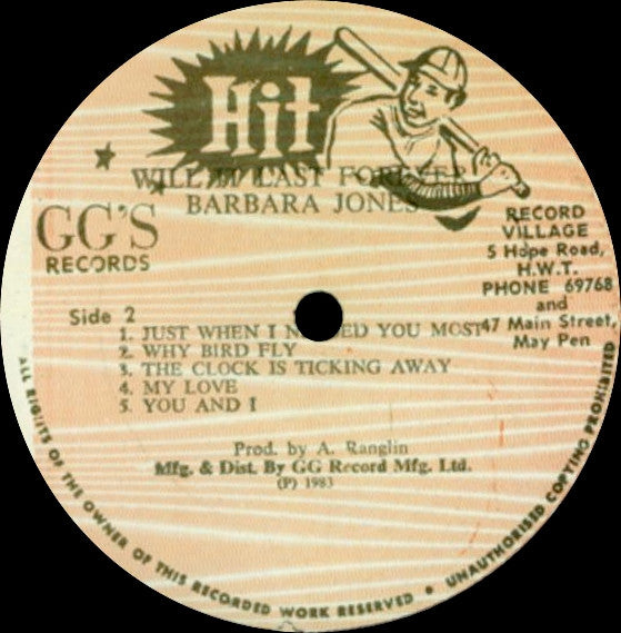 Barbara Jones : Will It Last Forever (LP, Album)