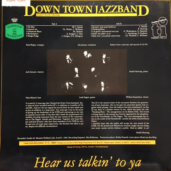 The Down Town Jazz Band : Hear Us Talkin' To Ya (LP, Album)