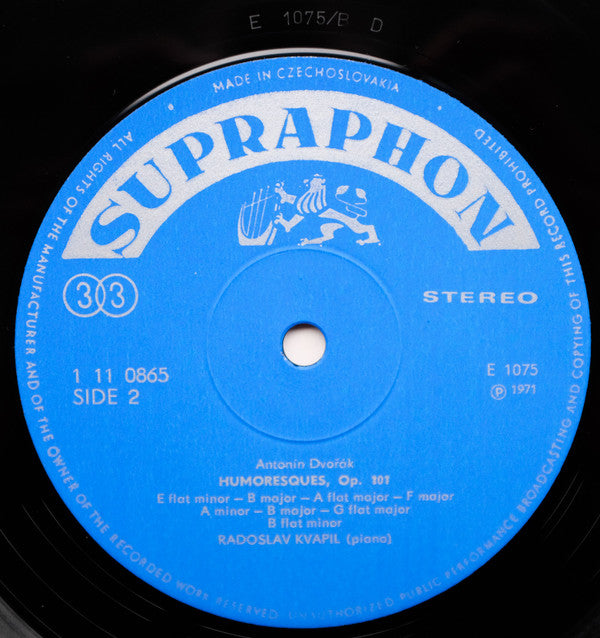 Antonín Dvořák, Radoslav Kvapil : Dvořák Piano Works (LP)