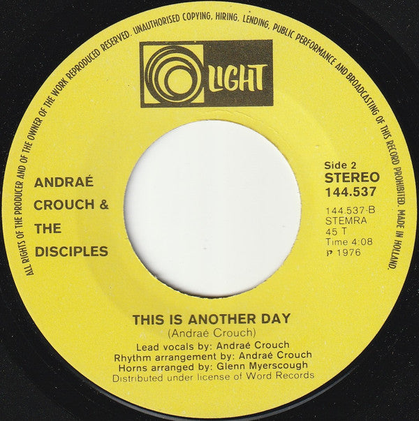 Andraé Crouch & The Disciples : Soon And Very Soon (7", Single)