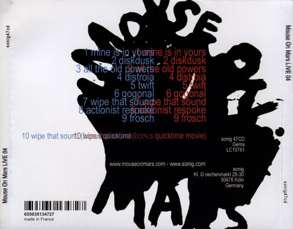 Mouse On Mars : Live 04 (CD, Album, Enh)