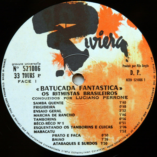Os Ritmista Brasileiros* Conduzidos Por Luciano Perrone : Batucada Fantastica (LP, RE)