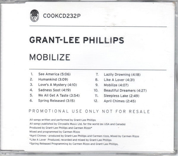 Grant Lee Phillips : Mobilize (CD, Album, Promo)