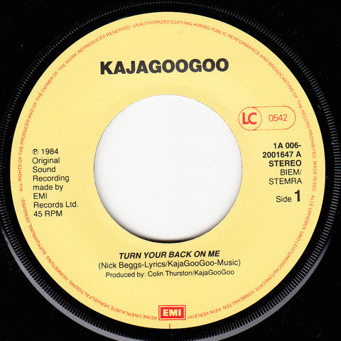 Kajagoogoo : Turn Your Back On Me (7", Single)