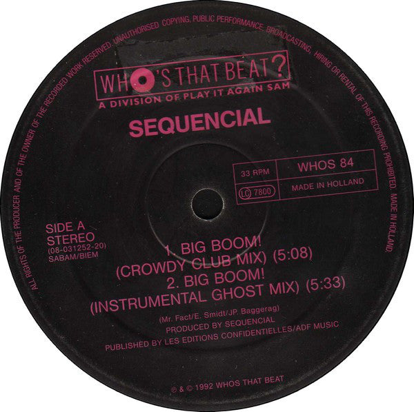 Sequencial : Big Boom! (12")