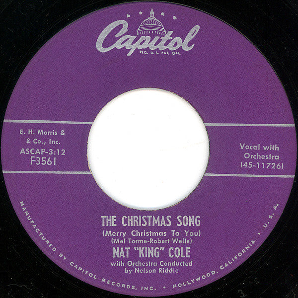 Nat "King" Cole* : The Christmas Song (Merry Christmas To You) / The Little Boy That Santa Claus Forgot (7", Single, Pur)