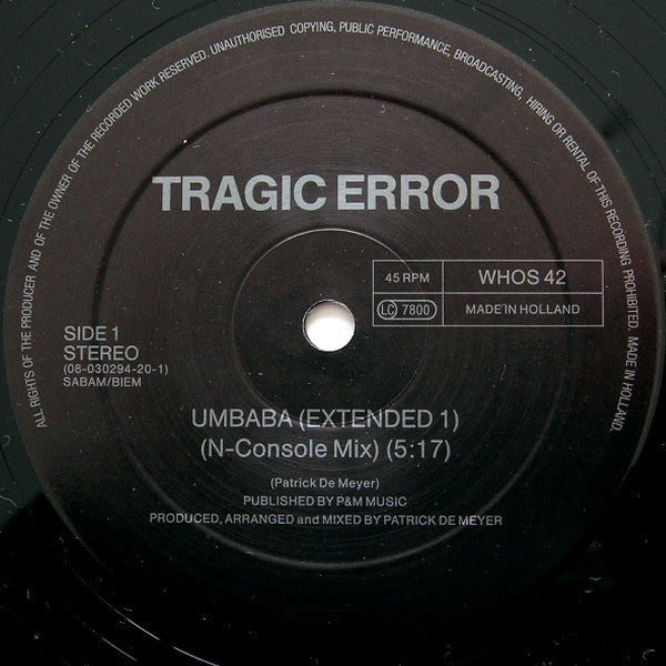 Tragic Error : Umbaba (12")