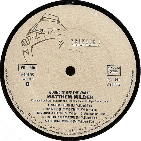 Matthew Wilder : Bouncin' Off The Walls (LP, Album)