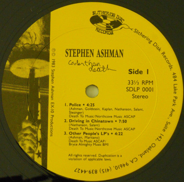 Stephen Ashman, Zasu Pitts Memorial Orchestra : Cooler Than Death (LP, Album)