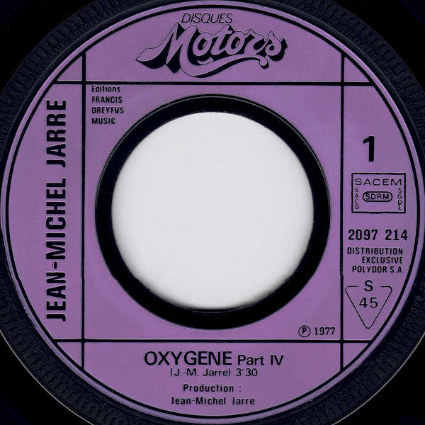 Jean-Michel Jarre : Oxygene (La Musique De Basket) (7", Single)