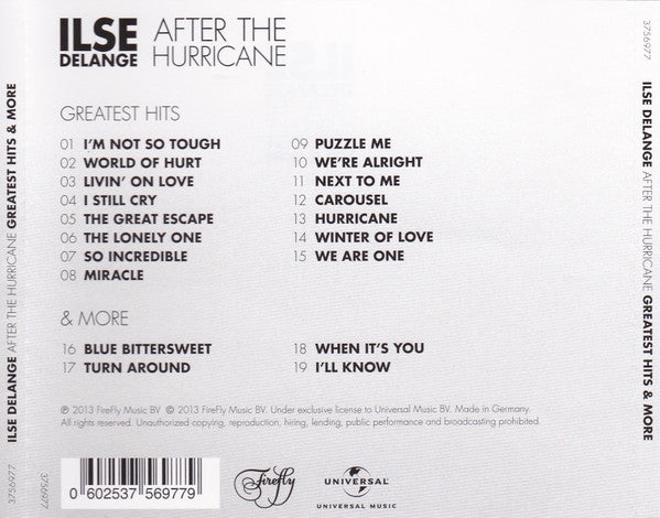 Ilse DeLange : After The Hurricane - Greatest Hits & More (CD, Comp, Jew)