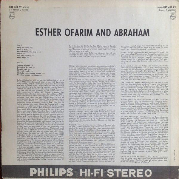 Esther & Abi Ofarim : Esther And Abraham (LP)