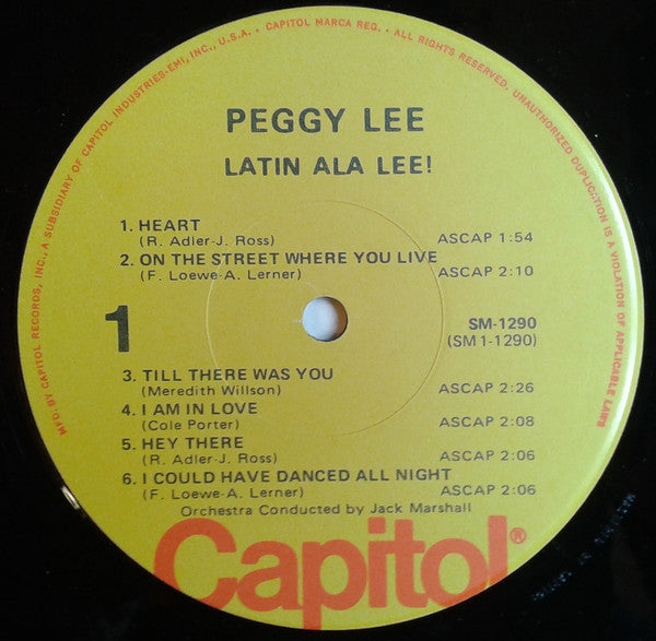 Peggy Lee : Latin Ala Lee! (LP, Album, Mono, RE)