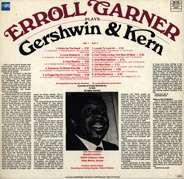 Erroll Garner : Erroll Garner Plays Gershwin And Kern (LP, Album)