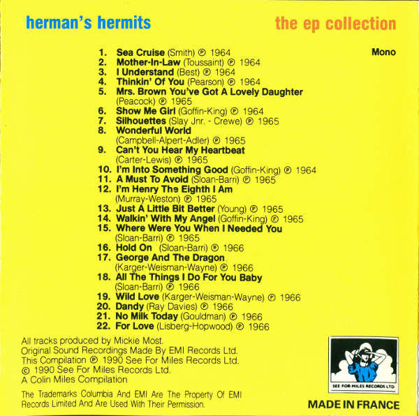 Herman's Hermits : The EP Collection (CD, Comp, Mono)