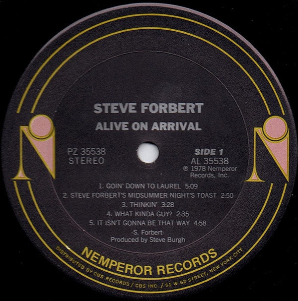 Steve Forbert : Alive On Arrival (LP, Album, RE)