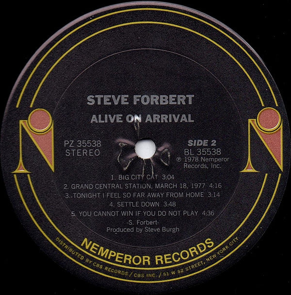 Steve Forbert : Alive On Arrival (LP, Album, RE)