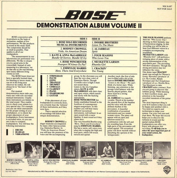 Various : Bose Demonstration Album Volume 2 (LP, Comp, Promo)