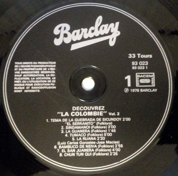 Various : Découvrez La Colombie Volume 2 (LP, Comp)